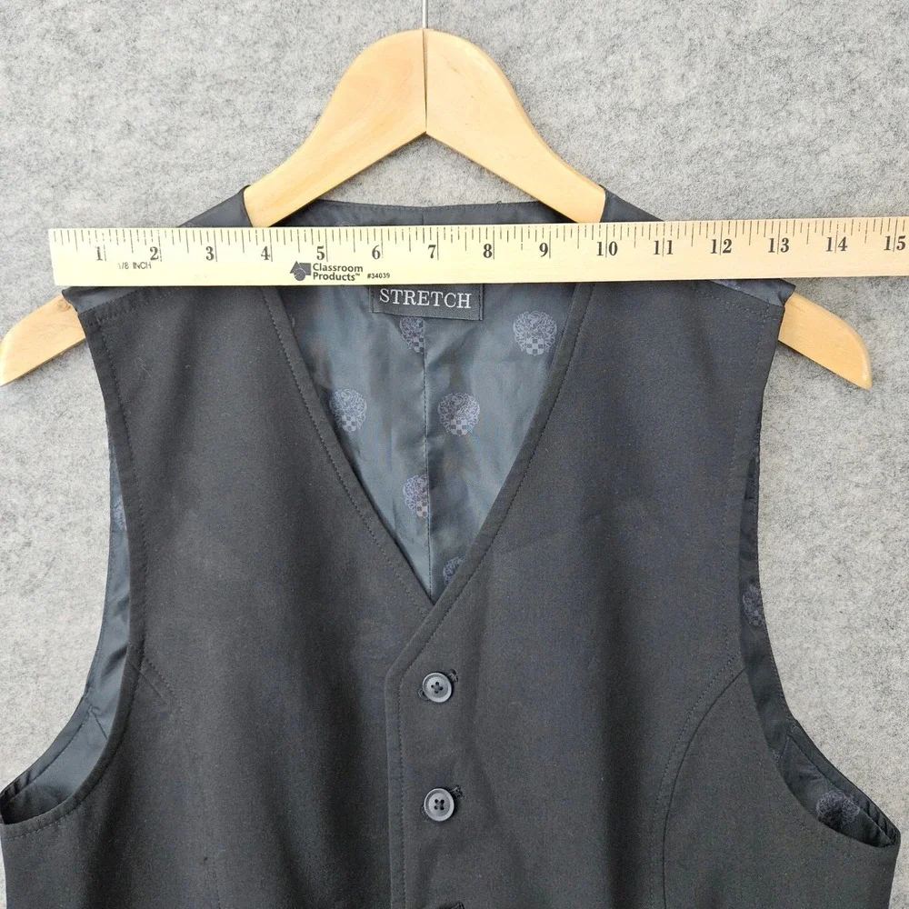 Vince‎ Camuto Men's Black Waistcoat/Vest Size S 36R Stretch Button Formal Sewell
